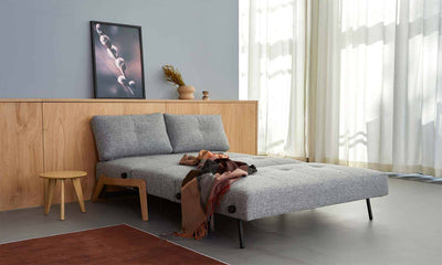 Innovation Living Cubed 140 Wood sofa bed, 280 avella sand