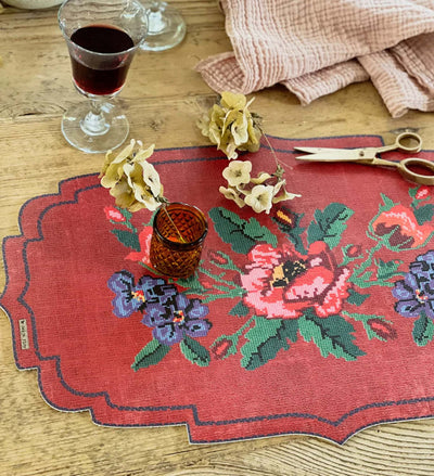Beija Flor Gobelin Red Cutout Vinyl Placemat