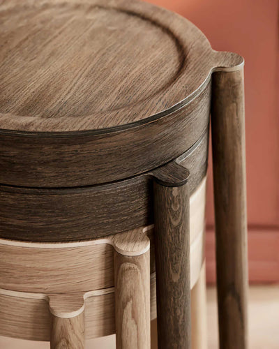 Northern Stacking Pal stool, Smoked Oak
