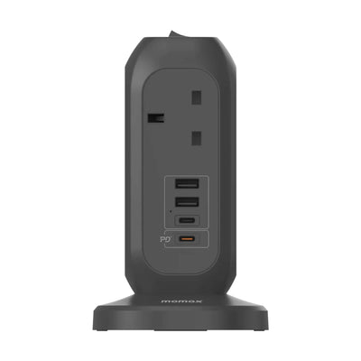 Momax OnePlug 7-Outlet Power Strip With USB ports, space grey