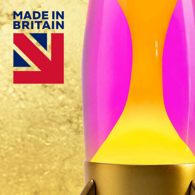 Mathmos Telstar Gold Rocket lava lamp, violet/red lava