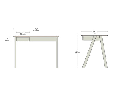 Blu Dot Stash Desk, Walnut/Grey
