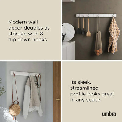 Umbra Flip 8 wall hook, white/white
