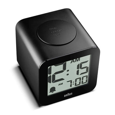 Braun BC25 time speaking digital alarm clock, black