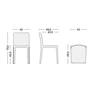 HAY Palissade cone table Ø90 & Elementaire chair Outdoor Cafe set