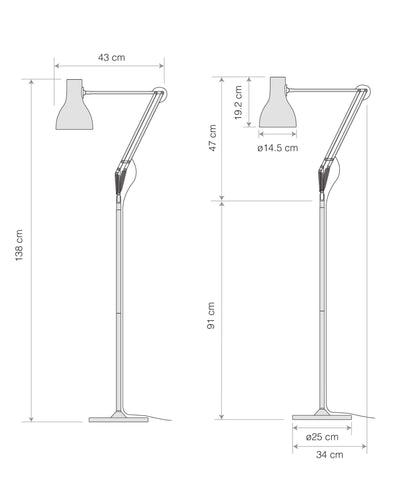 Anglepoise Type 75™ floor lamp, white