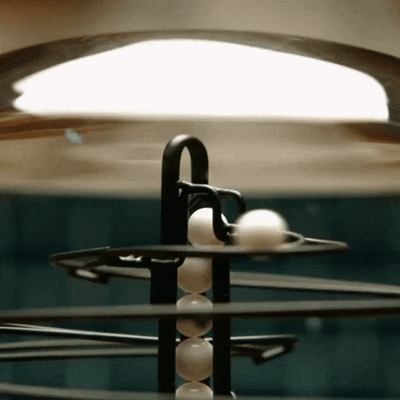 Marbolous Marble Electroll Track Desk Toy, classic walnut