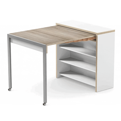 Alwin's Secretary The Archivist extendable table, white