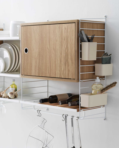 String Cabinet With Swing Door (d30xw58xh42cm), Oak