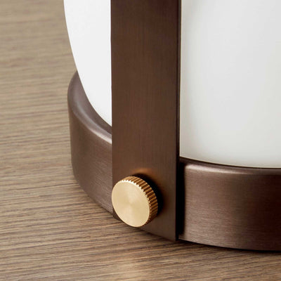 Audo Copenhagen Carrie rechargeable lamp, brozed brass/leather