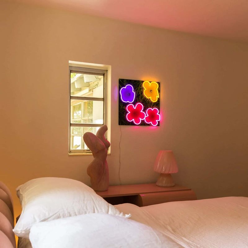 Andy Warhol Yellowpop Flowers Neon LED Wall Mounted Sign
