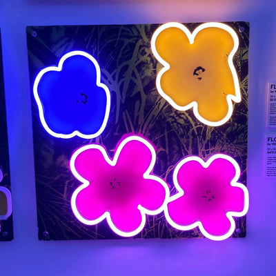 Andy Warhol Yellowpop Flowers Neon LED Wall Mounted Sign