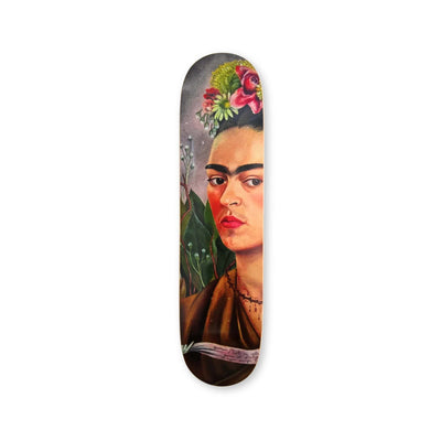 The Skateroom Self Portrait skateboard, Dedicated to Dr Eloesser Frida KAHLO