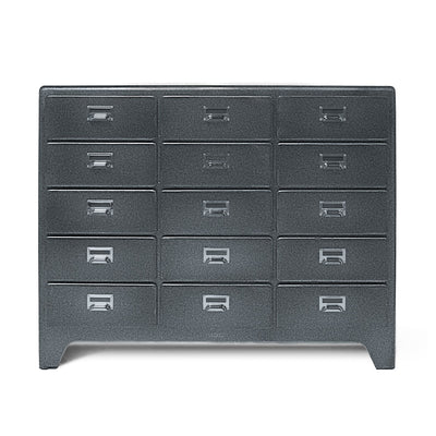 Dulton Cabinet 3 Column by 5 Drawers, grey