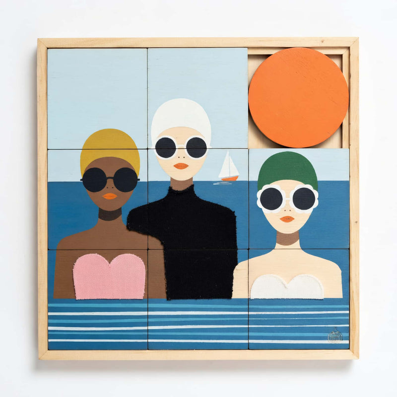 Taquin The Bathers puzzle wall art 48x48