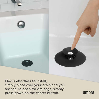 Umbra Flex Drain Stop & Hair Catcher, Black
