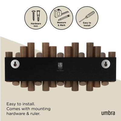 Umbra Picket wall hook, aged walnut
