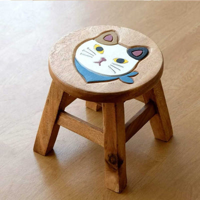 Acacia Wood mini stool, mike neko