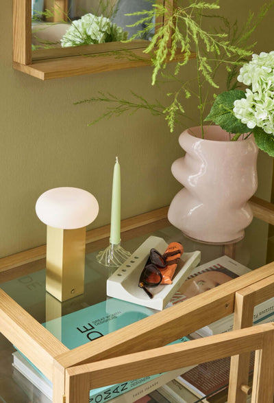 Hubsch Low portable lamp, brass