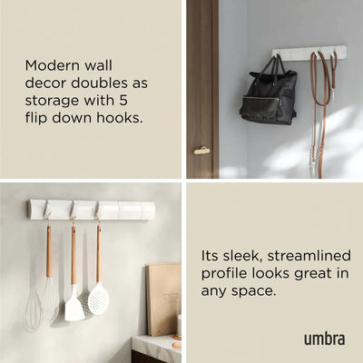 Umbra Flip 5 wall hook, white/white