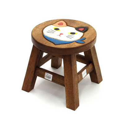 Acacia Wood mini stool, mike neko