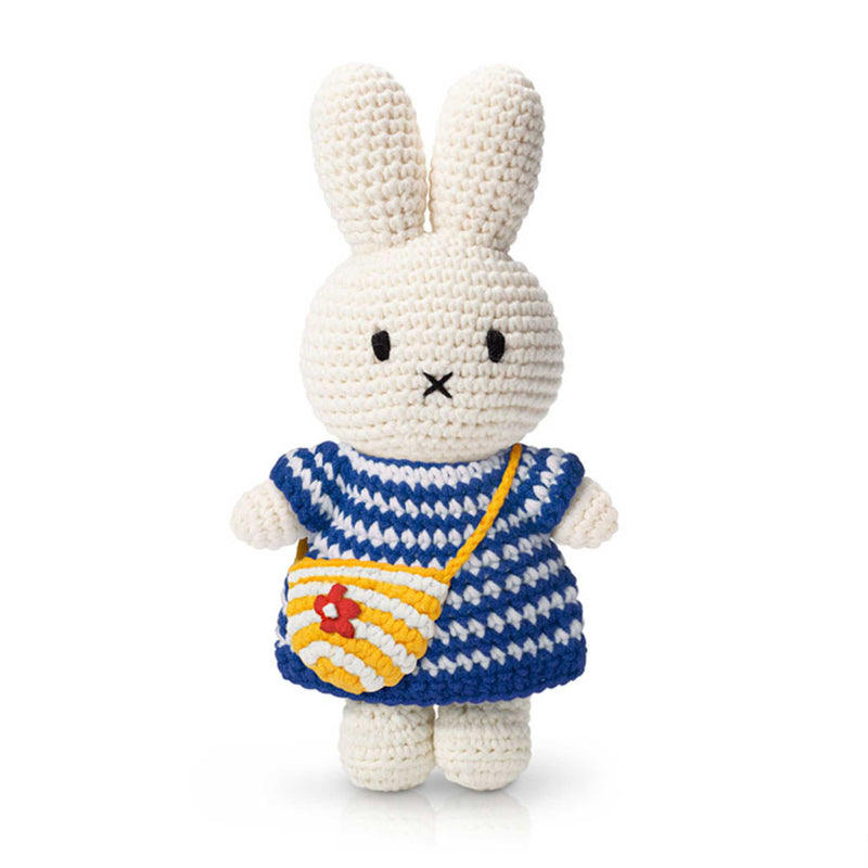 Just Dutch Miffy crochet, Small Blue Striped Dress/Bag