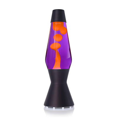 Mathmos Astro Matt Black lava lamp, violet/orange