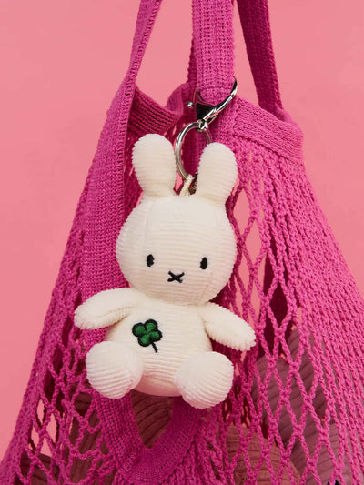 Bon Ton Toys Miffy Four Leaf Clover Keychain, Off-White
