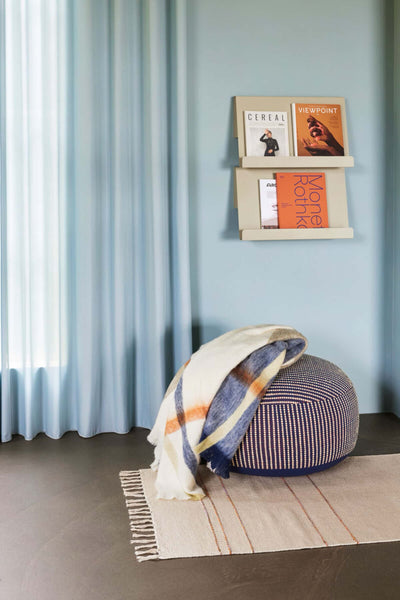 Hubsch Mochi pouffe, blue/multicolour