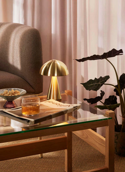 Hübsch Hubsch Mush rechargeable lamp, brass