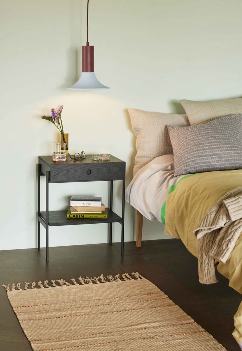 refurbished | Hubsch Noir bedside table, black