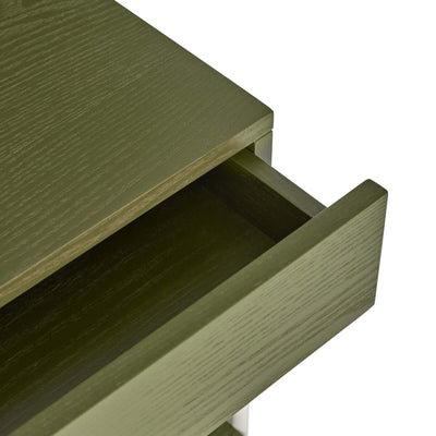 Hubsch Noir bedside table, green/off white