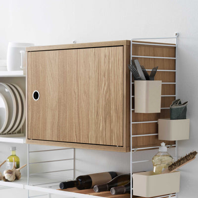 String Cabinet With Swing Door (d30xw58xh42cm), Oak