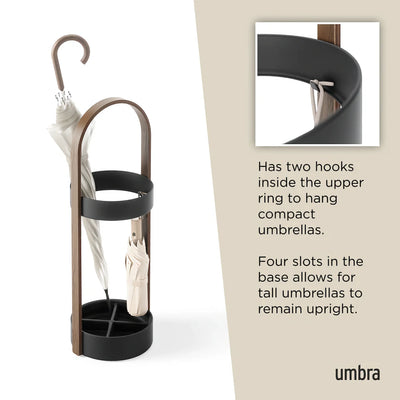 Umbra Bellwood umbrella stand, walnut