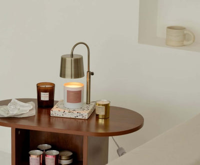 Hooome adjustrable terrazzo candle warmer, gold