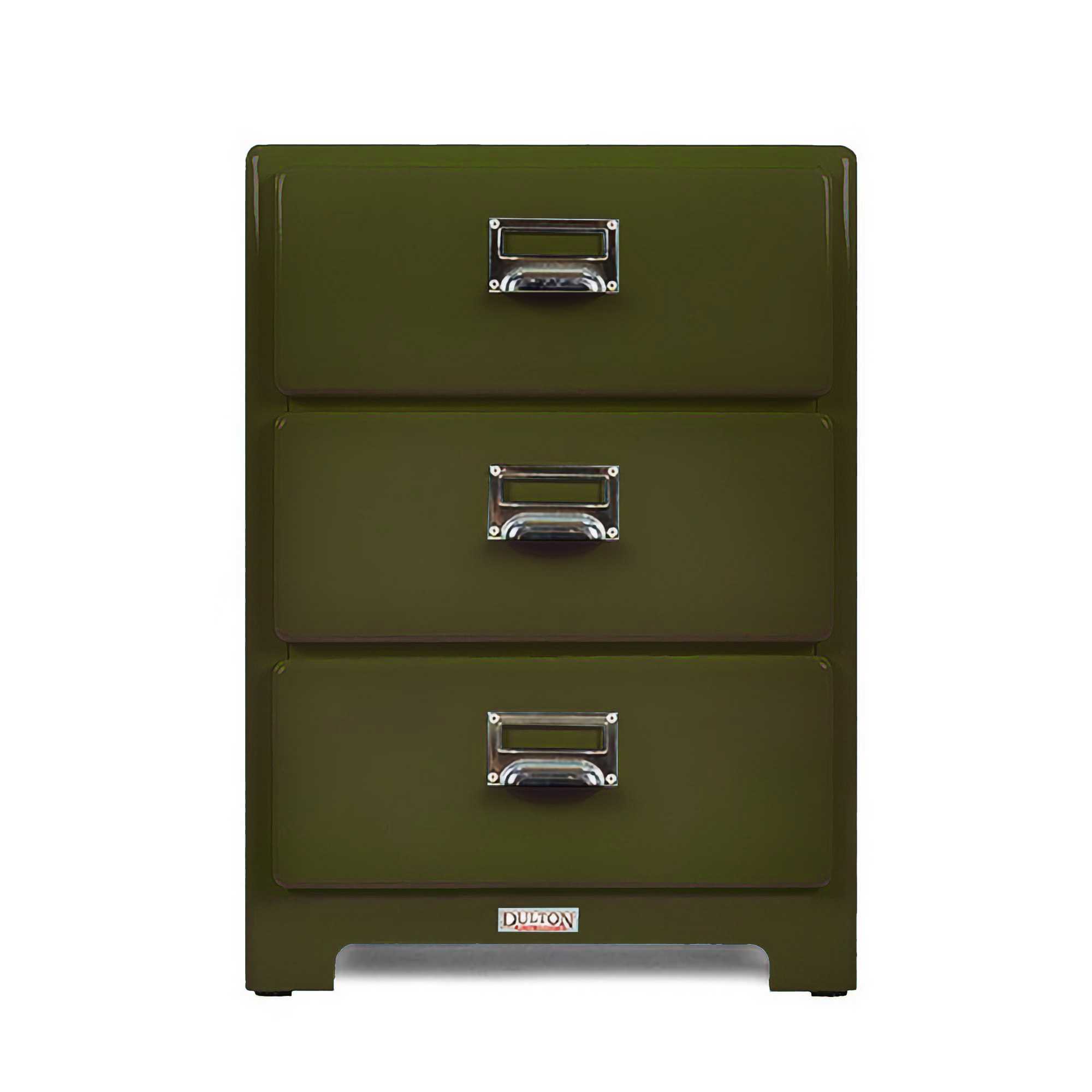 Dulton 3 Drawers Chest, Olive Drab