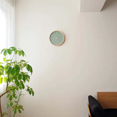 Lemnos Campagne Couleur wall clock, green