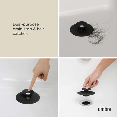 Umbra Flex Drain Stop & Hair Catcher, Black