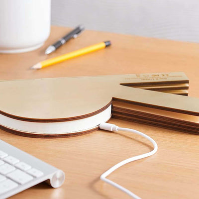 Gingko R Space portable table lamp, maple