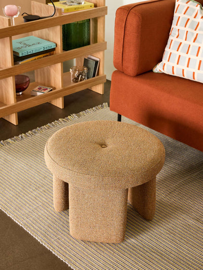 Hubsch Rocco Pouffe, ochre