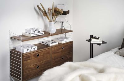 String Museum sidetable, dark brown