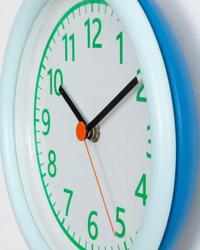 Sowden wall clock, white/blue