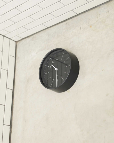 Lemnos Riki Steel clock, black