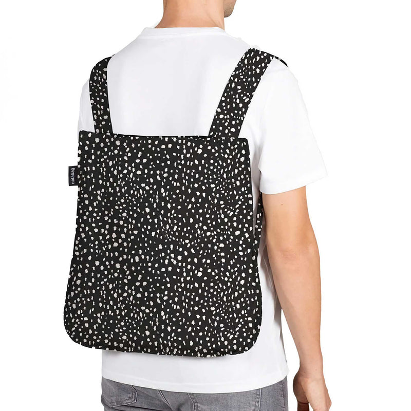 Notabag Recycled 2-Way Bag&Backpack, Black Sprinkle