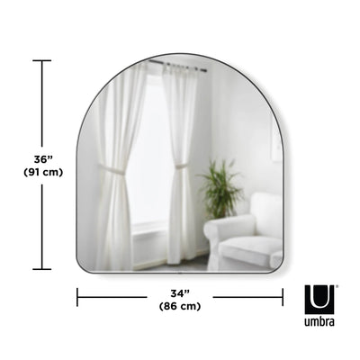 Umbra Hubba arched wall mirror, metallic titanium