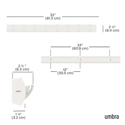 Umbra Flip 8 wall hook, white/white