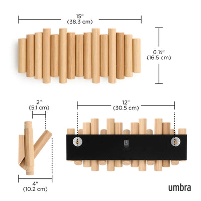 Umbra Picket wall hook, oak