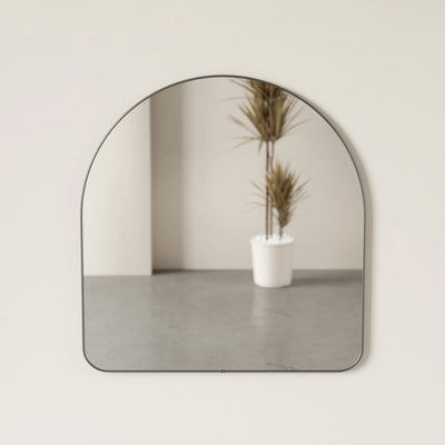 Umbra Hubba arched wall mirror, metallic titanium
