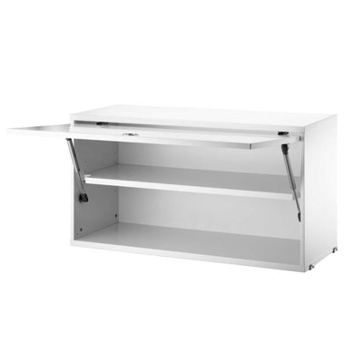 String Cabinet with Flip Door, White (d30xw78xh42cm)