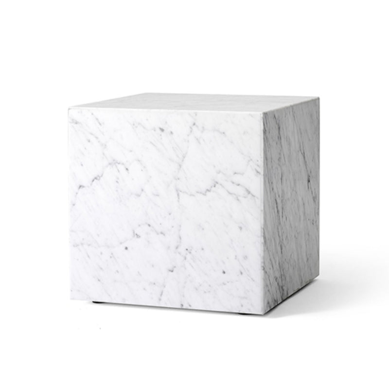 Audo Copenhagen Marble Plinth Cubic, White Carrara Marble